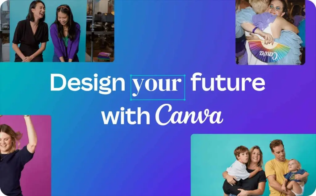 Social media post templates on a screen